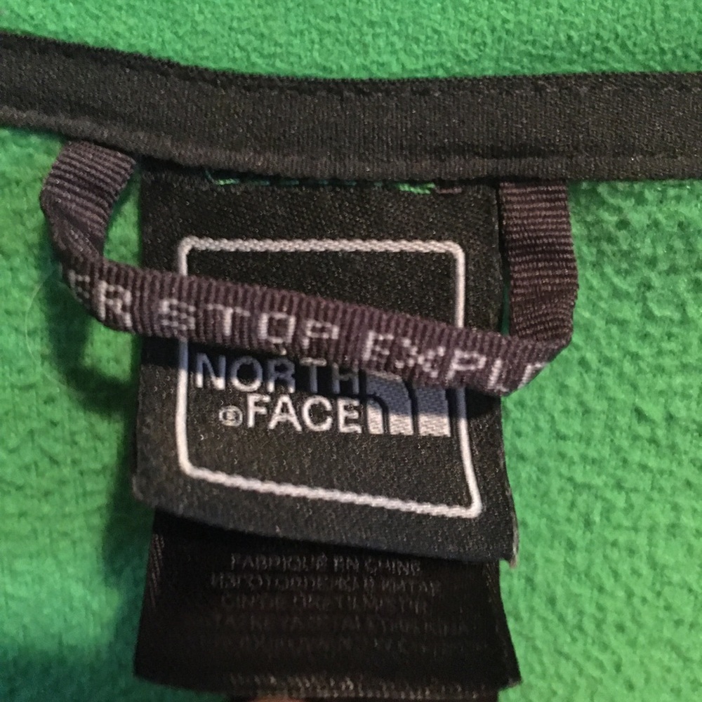 North Face Green Fleece Jacket Full Zip Mens XL - Picture 3 of 6